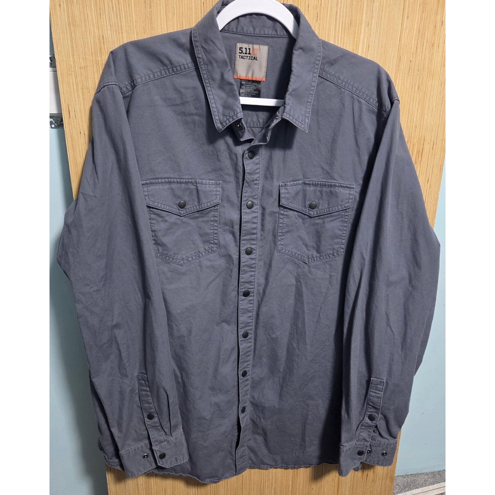 5.11 Tactical Size XLMens Long Sleeve Snap Front Utility Shirt Charcoal Gray
